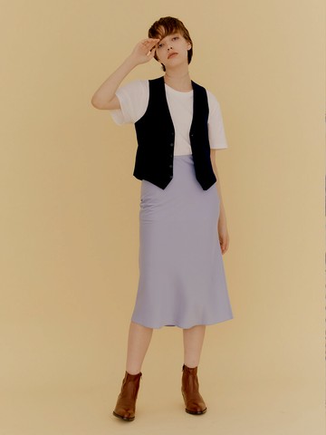 Parisien Satin Skirt (Sky Blue)