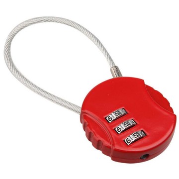 鋼絲密碼鎖 圓形 造型鎖 三環 密碼鎖 鋼繩鎖 掛鎖 鋼絲繩 數字鎖【GI202】 123便利屋