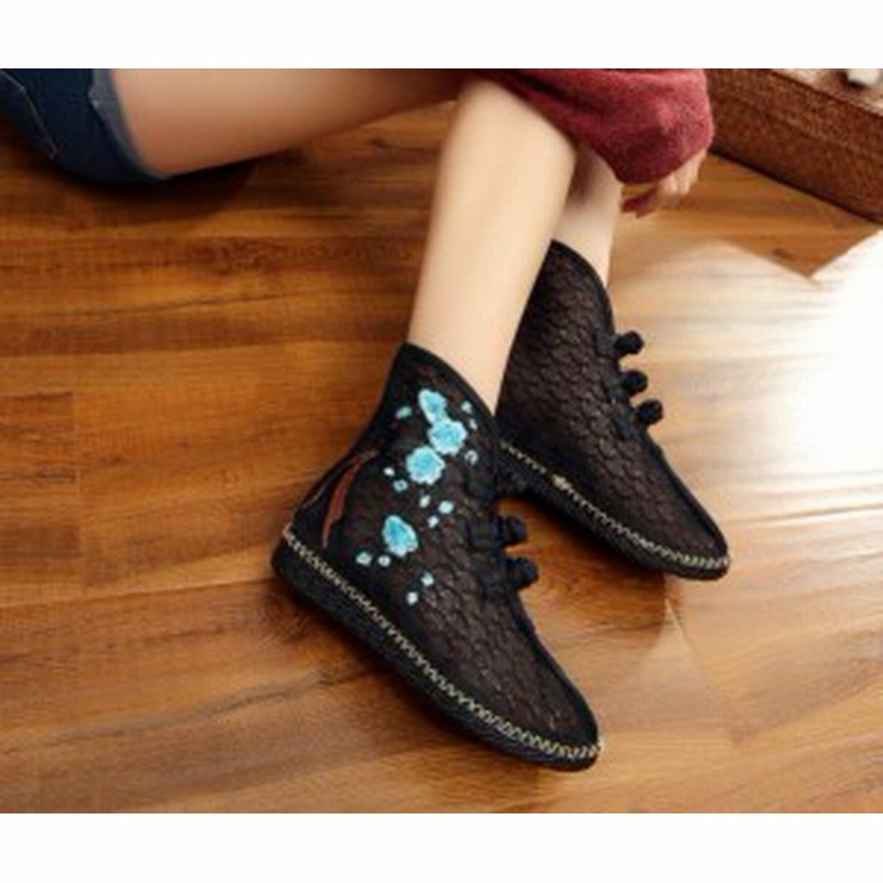 レディースシューズ チャイナ靴手作り北京布靴エスニックチャイナシューズカジュアル民族風刺繍柄ミュール婦人チュール通気性優長靴 通販 Lineポイント最大1 0 Get Lineショッピング