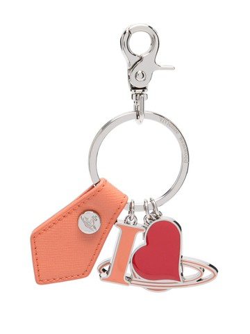 Vivienne Westwood - Orb-plaque keyring - women - Calf Leather/Metal - One Size - Orange