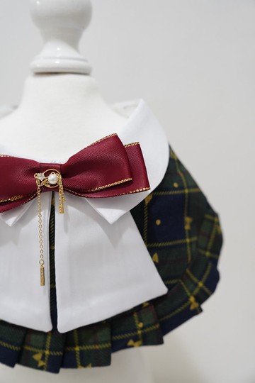 Crazy de Wan Casual Bib - Cherry Check GL (櫻桃格子 綠色)