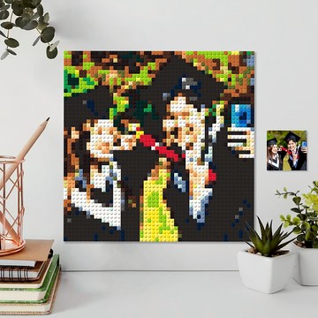 【客製 • 校園】畢業禮物 - 標準尺寸積木畫 + 質感外框