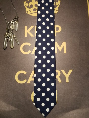 藍色波點領帶紳士風窄版領帶