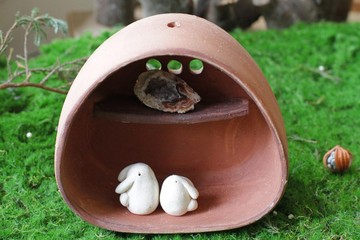 純手工原礦風陶瓷燭台/小屋/壁飾