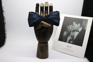 蓝色英格兰格子领结独特设计休闲结独特