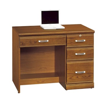 文創集 葛琳3.2尺實木四抽書桌-97x59x76cm免組