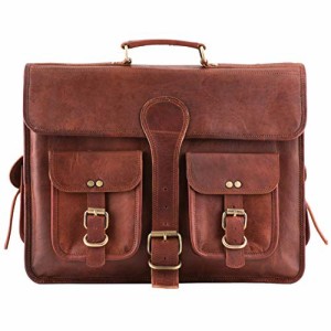 Zibag Brown Genuine Leather Vintage Messenger Laptop Computer Briefcase Bag for Mens Great Messenger Bag for Laptops Busi