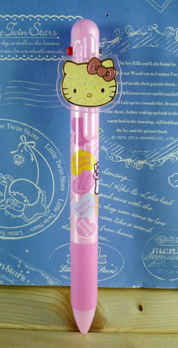 【震撼精品百貨】Hello Kitty 凱蒂貓 KITTY多色原子筆-3色+自動鉛筆-大臉造型-粉色 震撼日式精品百貨