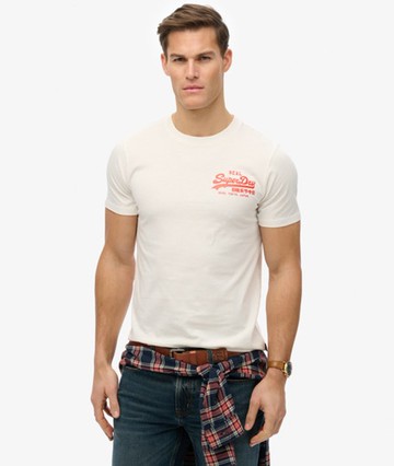 Superdry Men's Vintage Logo Tokyo Relaxed T-shirt Cream Size: S