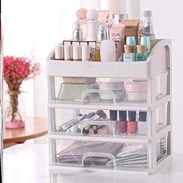 ins桌面收納盒護膚化妝品學生抽屜式梳妝臺宿舍神器書桌上置物架