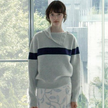 nothing written高領毛衣女2025秋冬新款韓小眾MOONDAL條紋針織衫