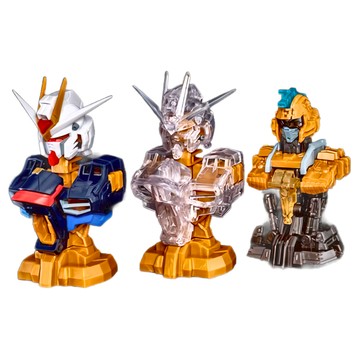 BANDAI 扭蛋 MS MECHANICAL BUST 機動戰士 鋼彈胸像 04 自由鋼彈 一套三款  1組