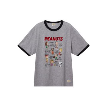 GIORDANO 男裝印花撞色圓領短袖上衣 史努比SNOOPY聯名系列