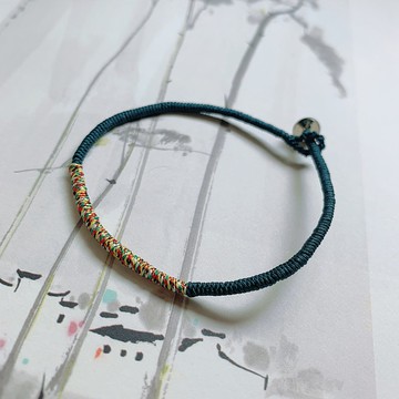 手作 清野裡。復古編織金剛結五彩繩手繩 納福闢邪開運古風