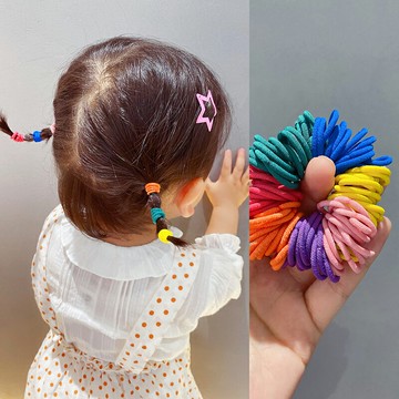 嬰兒迷你小皮筋  兒童彩虹色女寶寶橡皮筋扎揪揪頭繩不傷發