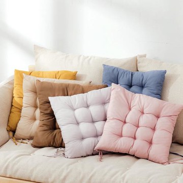 【樂嫚妮】方形磨毛坐墊 加厚靠墊 靠枕-(4入組)