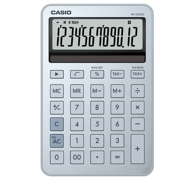 CASIO 閃耀時尚桌上型MINI款曜石計算機-冰霜藍