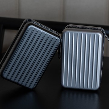 RFID 個資防盜硬殼卡夾零錢夾(銀)