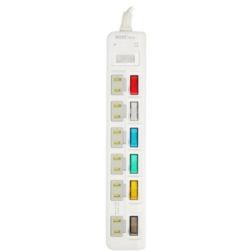 Boss 7開6插2P高溫斷電延長線-1.8米