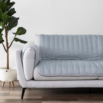 HOLA 和樂家居 素色耐磨耐抓單人沙發保潔墊 1050g 1個  180 x 60 x 0.8cm  卵石灰