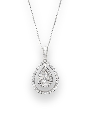 Diamond Pendant Necklace in 14K White Gold, .35 ct. t. w. - Exclusive