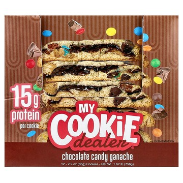 My Cookie Dealer Protein, 蛋白餅乾，巧克力糖果奶油夾心，12 塊，每塊 2.2 盎司（63 克）