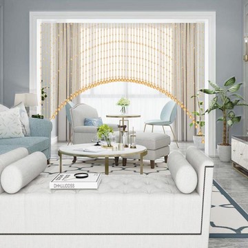 水晶珠簾客廳隔斷裝飾簾窗簾臥室門簾家用玄關掛簾歐式珠鏈免打孔天星風水【林之舍】