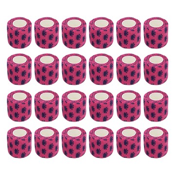 毛皇上 彈力自黏寵物繃帶 紫底爪印 中號  487g  24捲