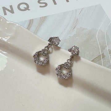 G&G質感垂墜鋯石耳環(針式)