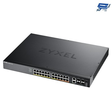 昌運監視器 zyxel 合勤 xgs2220-30hp(mit) 24埠gbe l3存取poe+交換