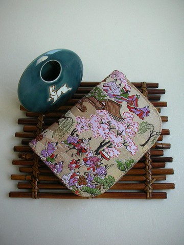 京西陣金襴錦織【源氏物語-賽畫.典】-短夾/皮夾/