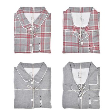 高檔純棉法蘭絨家居服秋冬無側縫袖肋縫套裝長袖情侶睡衣全棉磨毛