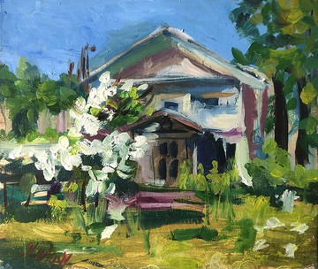 葡萄園畫 穀倉油畫 原創繪畫 花卉風景 藝術品