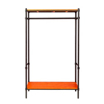 【dayneeds】松木 90x45x150公分 二層單桿烤黑柚木衣櫥