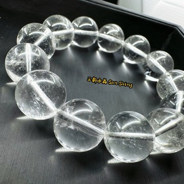 白水晶手珠 17mm 純天然白水晶 🌠三新水晶🌠天然白水晶手珠 A級天然白水晶手珠 極少棉石紋
