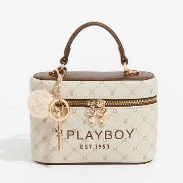 PLAYBOY-斜背包 Bunny Lattice系列 -咖啡色(561-0107-26-7)
