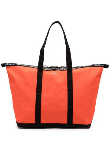 A.P.C. - x JW Anderson logo-print tote bag - men - Cotton - One Size - Orange