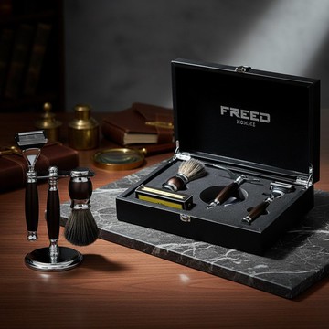 【FREED】五刀刮鬍刀豪華禮盒 馬鞍棕 送禮 客製化刻字 送禮推薦
