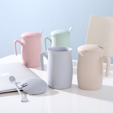 竹纖維環保牛奶杯(附攪拌棒)(顏色隨機出貨) 環保杯 漱口杯 盥洗用具 飲料杯 冷飲 可降解 兒童杯子 安全杯子 竹子杯子 天然材質 現貨【領券滿額再折千12/31止】