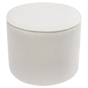 E-home 貝利亞毛絨面圓邊條休閒邊桌椅凳 白色 50.5*50.5*40.5cm  1個