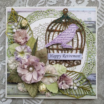 客製化退休卡｜送給媽媽、姊妹、同事、老師，附有小鳥裝飾