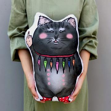 大哥墨 絨毛抱枕