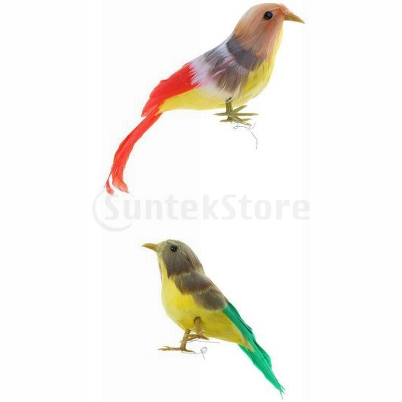 全7色 非常 現実的 人工フェザー 森林 鳥 家 庭 店の窓 写真 装飾 