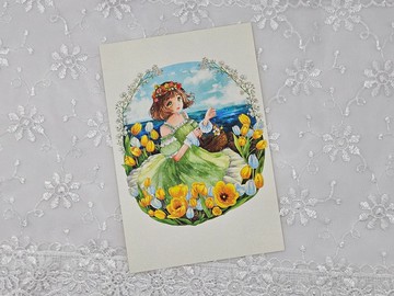 黃色鬱金香女孩