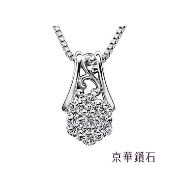 京華鑽石 小花朵一 0.10克拉 10K鑽石項鍊