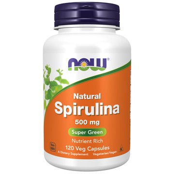 NOW Natural Spirulina 500 mg - 120 Vegetarian Capsules