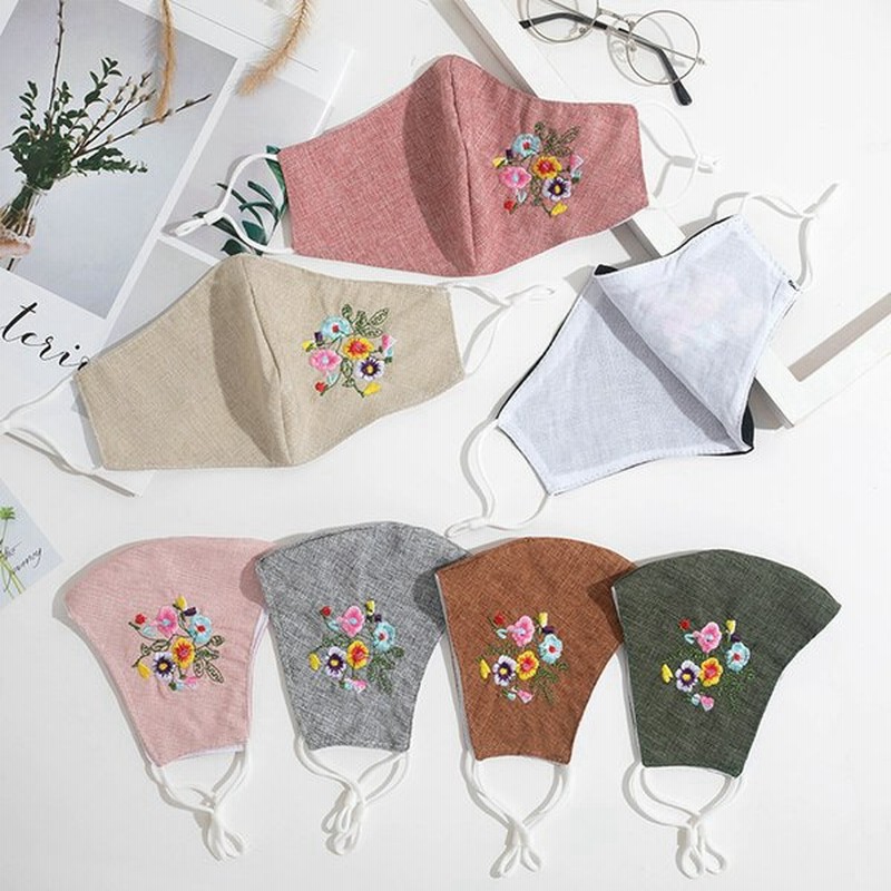 刺繍 布マスク 洗える 秋 冬 かわいい おしゃれ マスク 刺繍マスク 立体マスク 秋冬 花粉症対策 通販 Lineポイント最大get Lineショッピング
