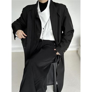 ASAE 高級感Le風復古設計感立領長款風衣外套大衣