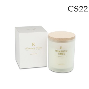 【CS22】簡約木蓋精油椰蠟香氛蠟燭 350g