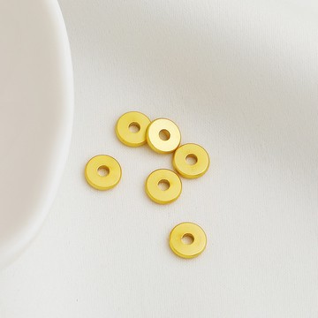 XS-沙金包金保色6mm平片隔片手鏈項鍊圓餅墊片串珠編繩資料diy飾品